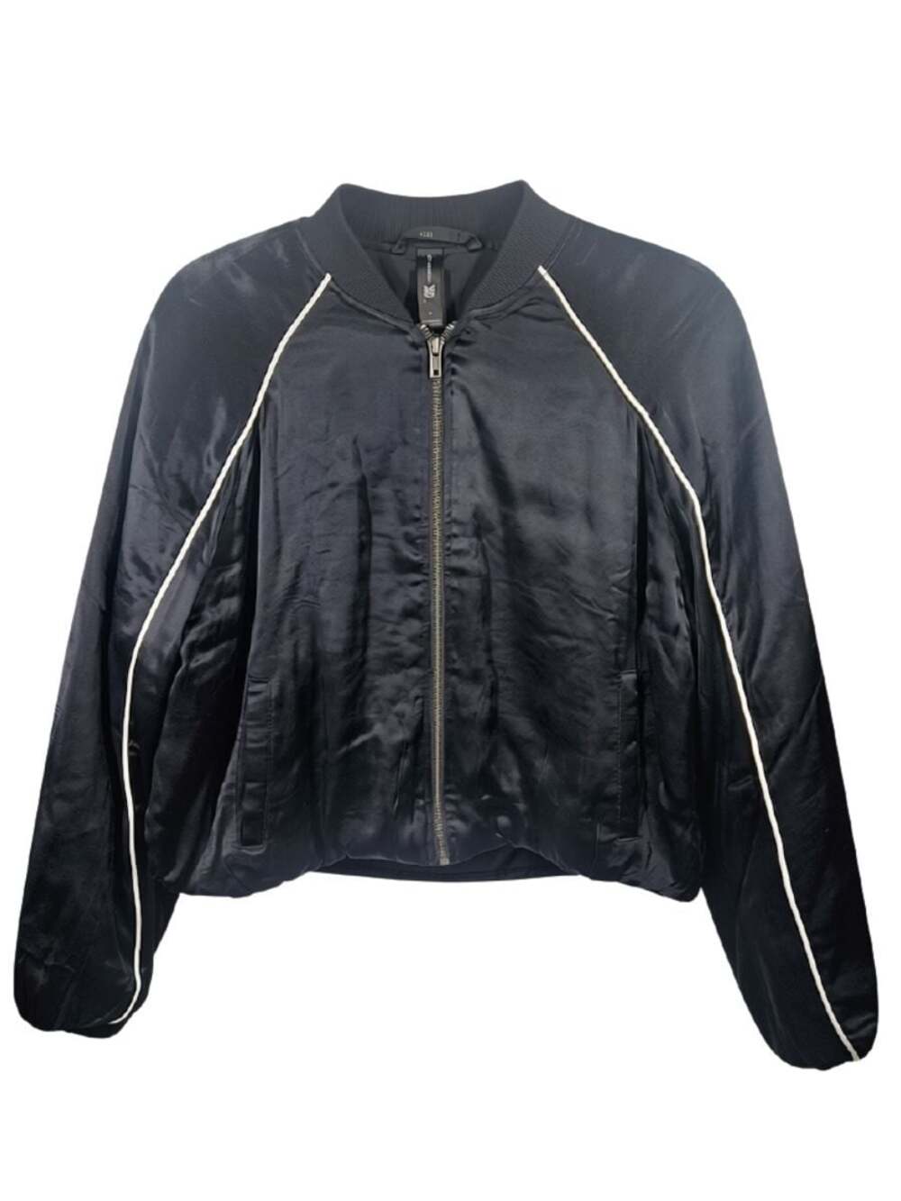 All in Motion Women's Black Small Piped Track Bomber Jacket. New with tags